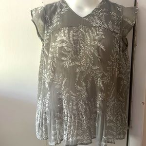 World Market Gray/White Sheer Top L/XL